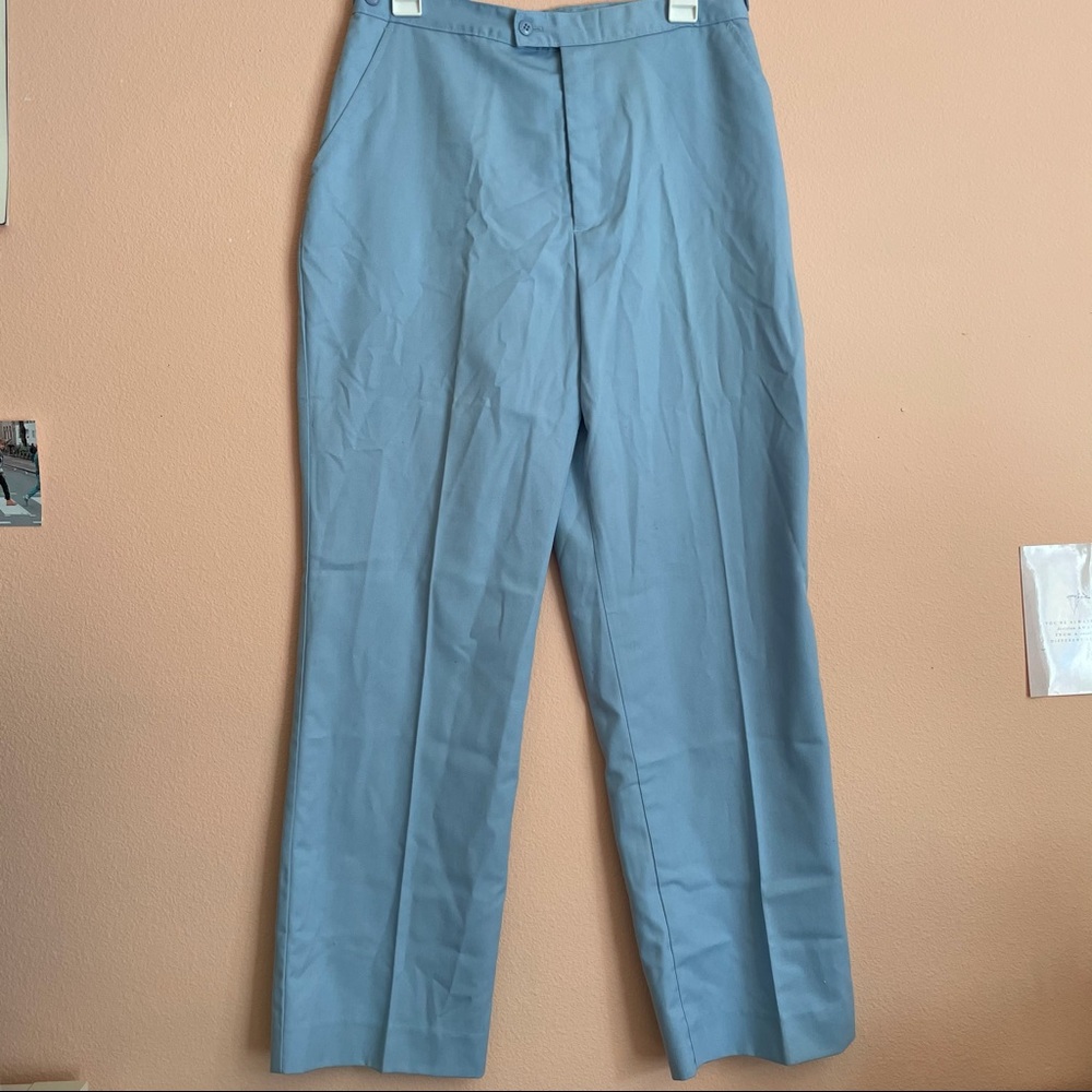 Ocean Blue Straight Leg Trouser Pants